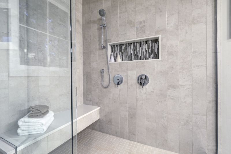 Shower with Built-in Niche and Rain Shower Head